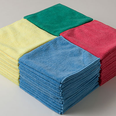 Multicolored microfiber cleaning cloths